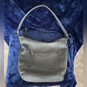 The Sak Gray Leather Hobo Bag